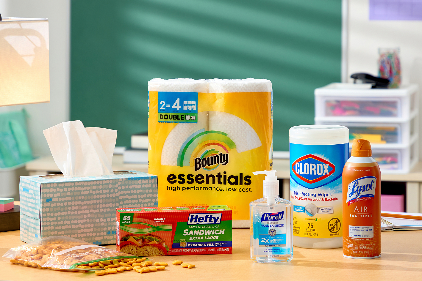 Bounty Essentials, Clorox, Lysol, Purell and Hefty household and cleaning essentials for everyday use
