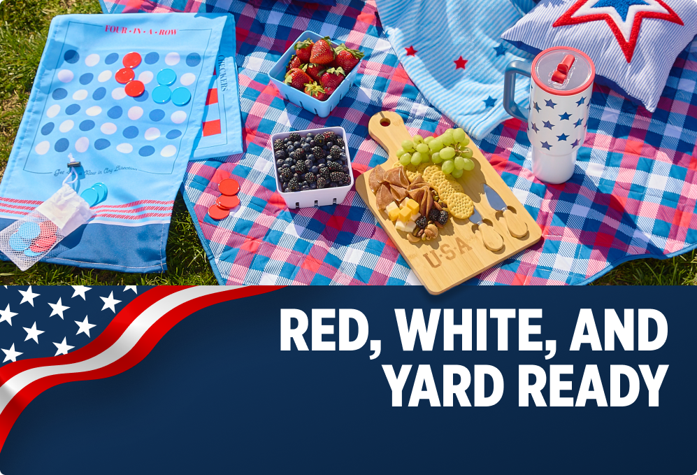 Red, White, and Yard Ready — picnic and outdoor entertaining items
