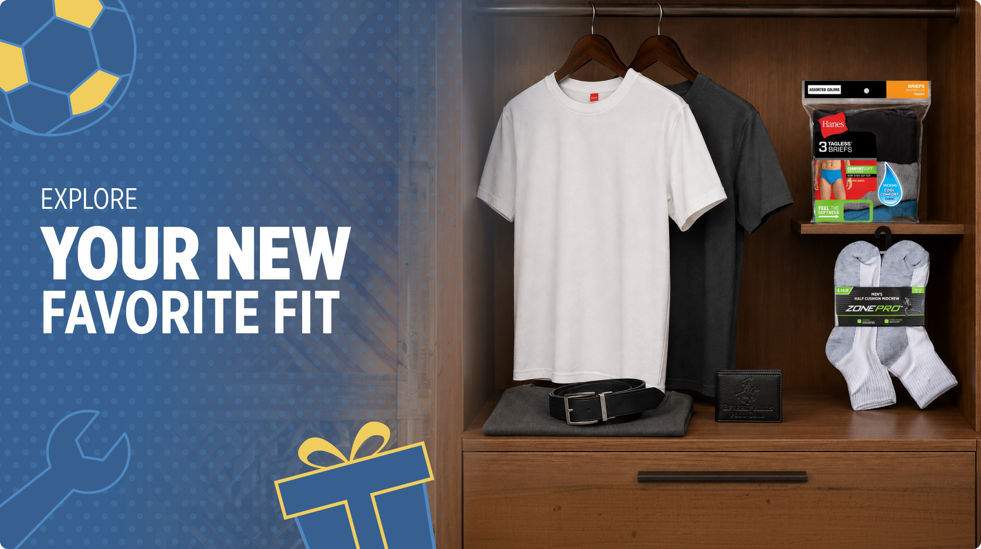 Explore Your New Favorite Fit — t-shirts, socks, and clothing accessories