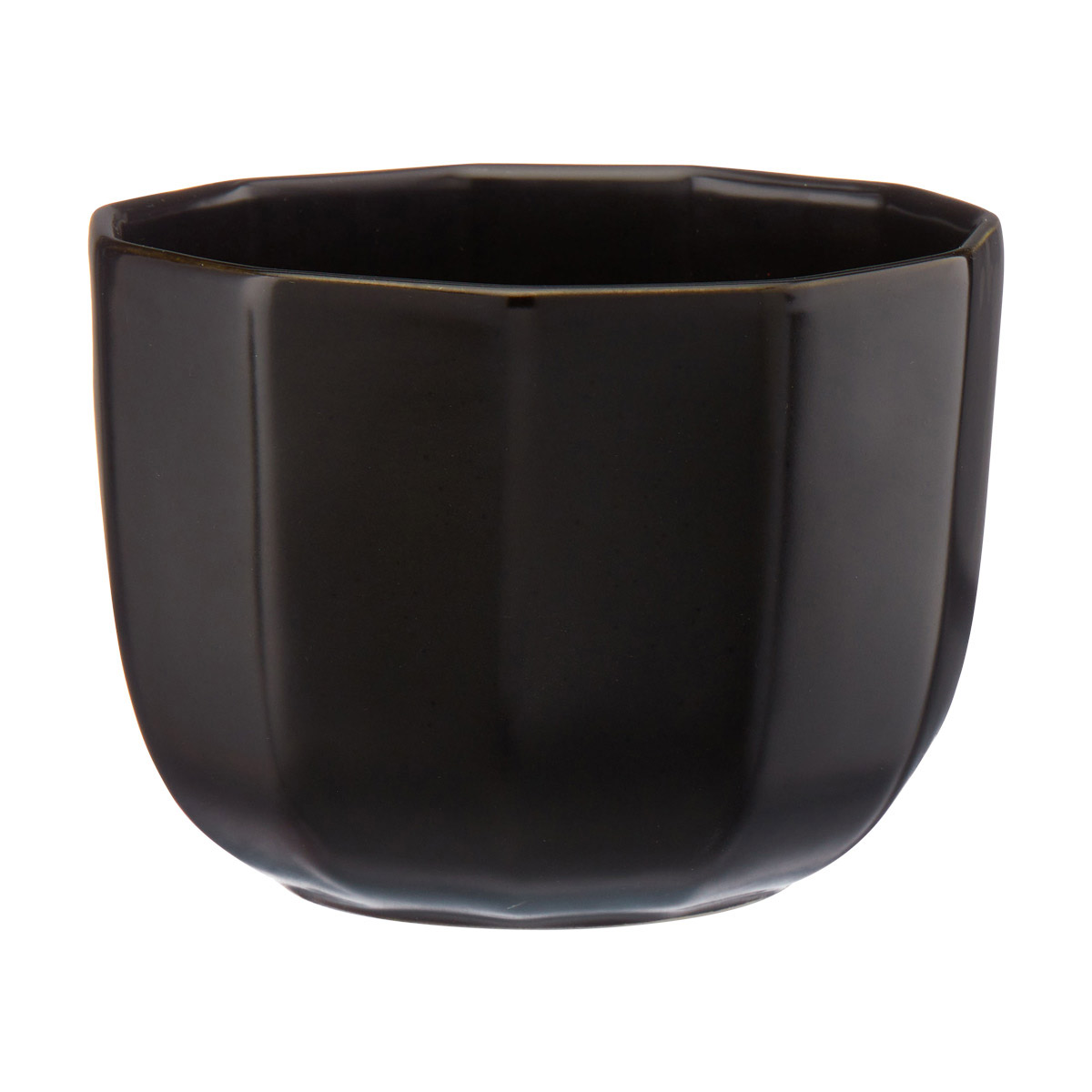 Black 6-in. octagonal stoneware bowl