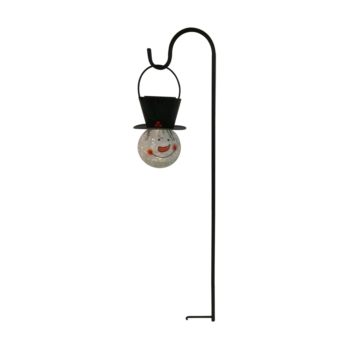 Christmas Solar Glass Snowman Stake Light