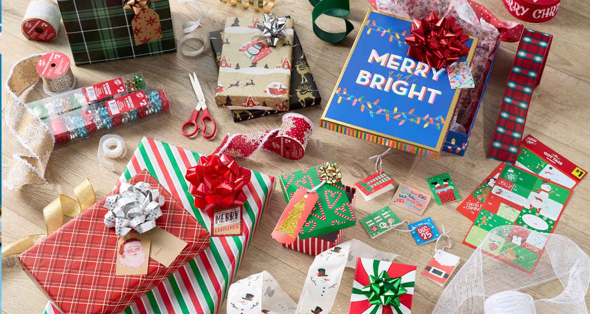Various bow, gift tag, and ribbon designs and styles for Christmas from pOpshelf.