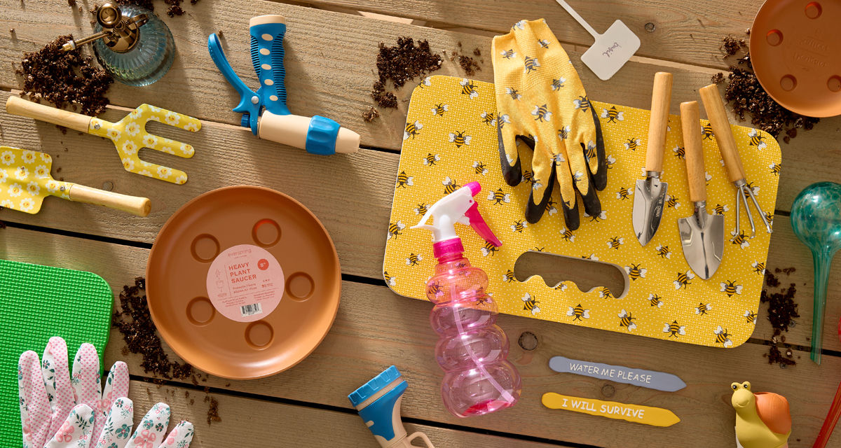 Gardening tools, gloves, gardening accessories, water misters, and hose attachements from pOpshelf