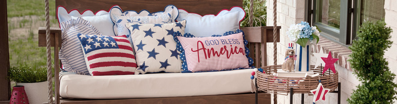 Patriotic home decor from pOpshelf: pillows, rug, decor & more.