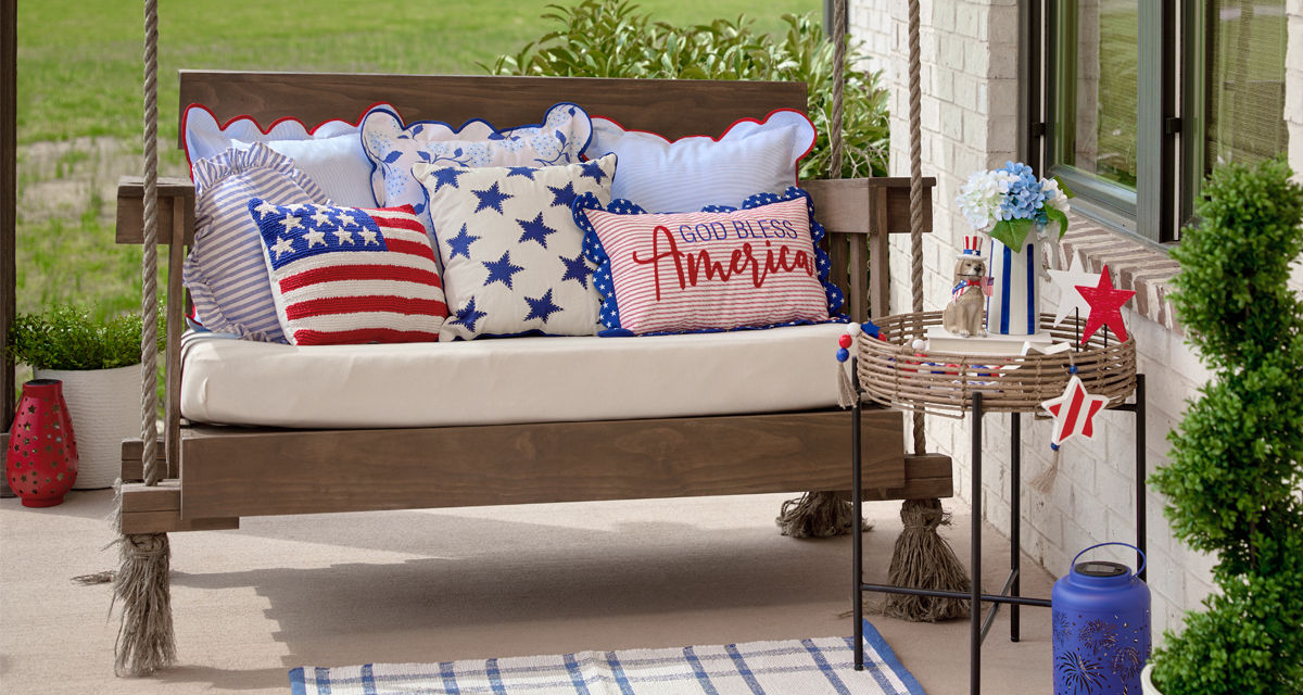 Patriotic home decor from pOpshelf: pillows, rug, decor & more.