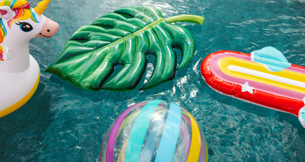 Pool with floats and rafts from pOpshelf.