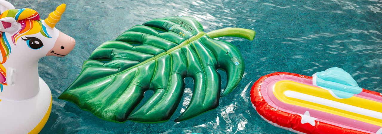Pool with floats and rafts from pOpshelf.