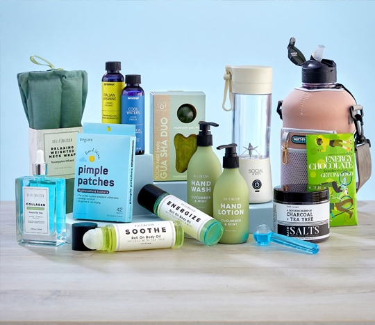 Get through your day with various bath & body products, a stainless-steel water jug, personal blender, and more.