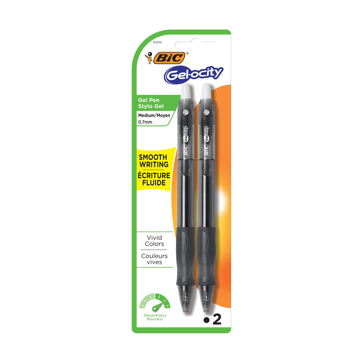 BIC® Gel-ocity Original Retractable Gel Pen, Medium Point (0.7mm ...