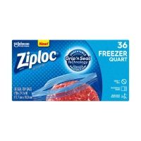 Ziploc Brand Freezer Quart Bags with Grip 'n Seal Technology, 36 Count