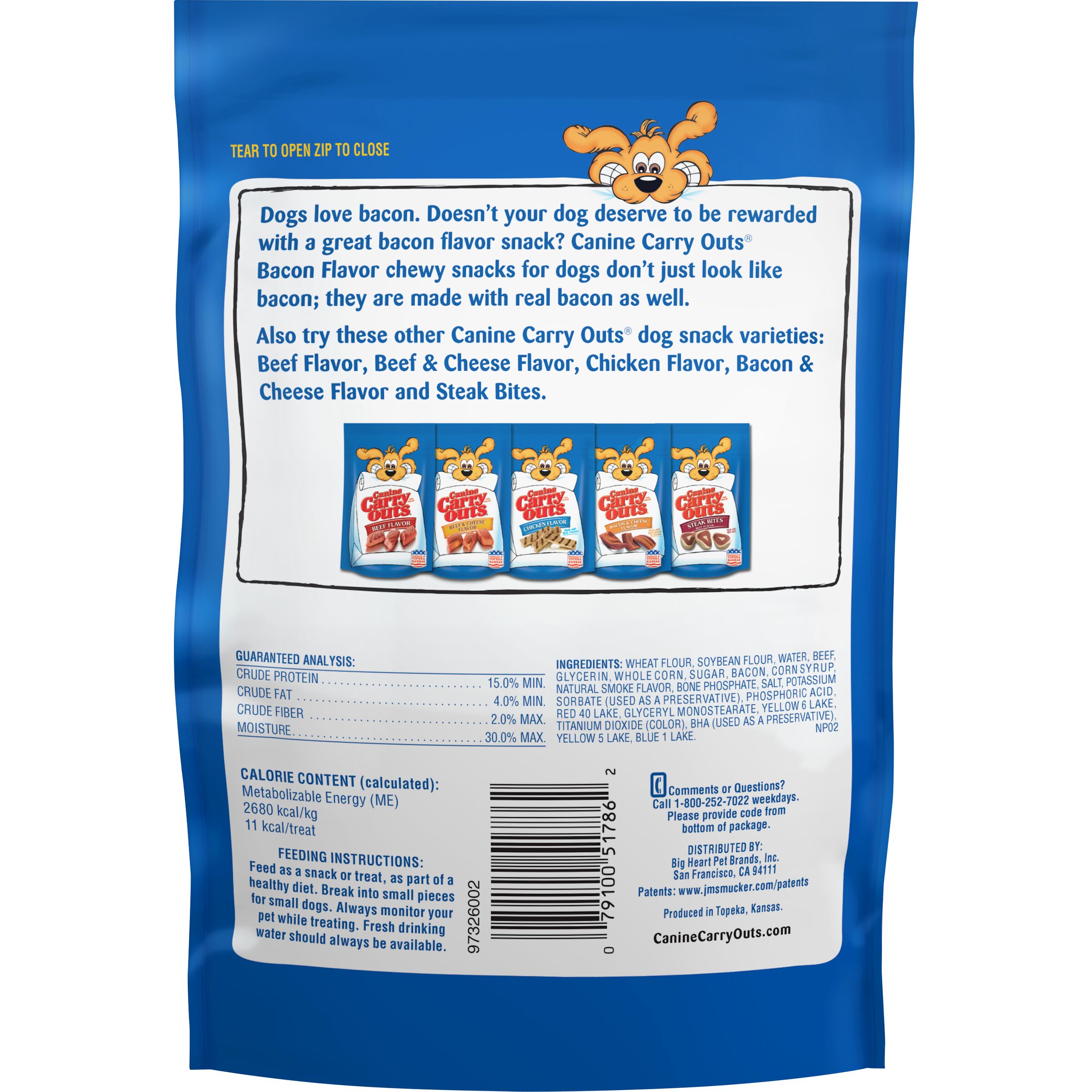 Canine Carry Outs Bacon Flavor Dog Snacks, 5 oz. 