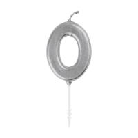 321 Party! Mini Silver Number 0 Birthday Candle