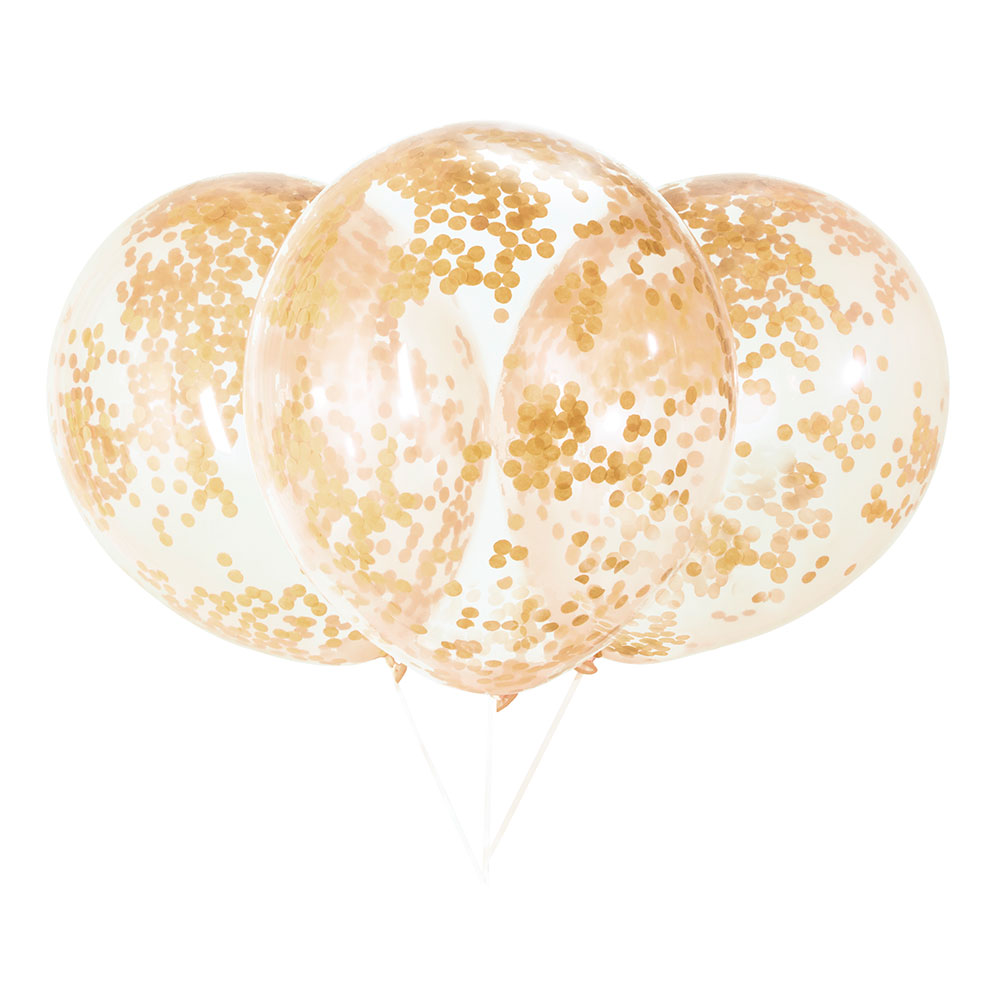 12 Latex Gold Confetti Balloons 6 Count