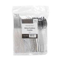 Tabletop Basics Silver Cutlery Combo, 36 Count