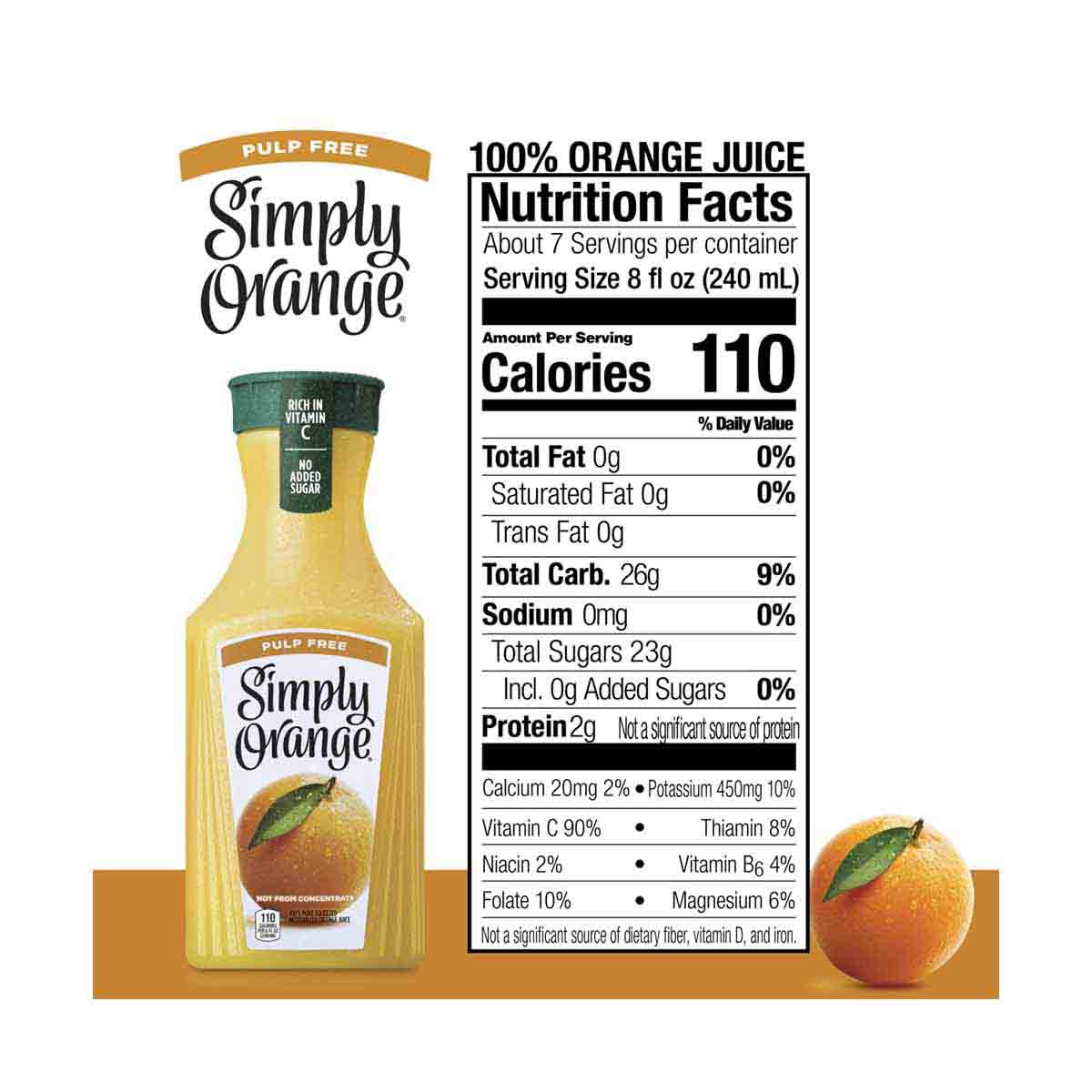 Simply Orange Pulp Free Juice 52 Fl Oz