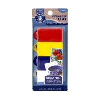 Crafter's Closet Non-Toxic Oven Bake Clay for Crafts, Modeling and Sculpting, 4 Colors Red, Yellow, Blue and White, 1oz. each