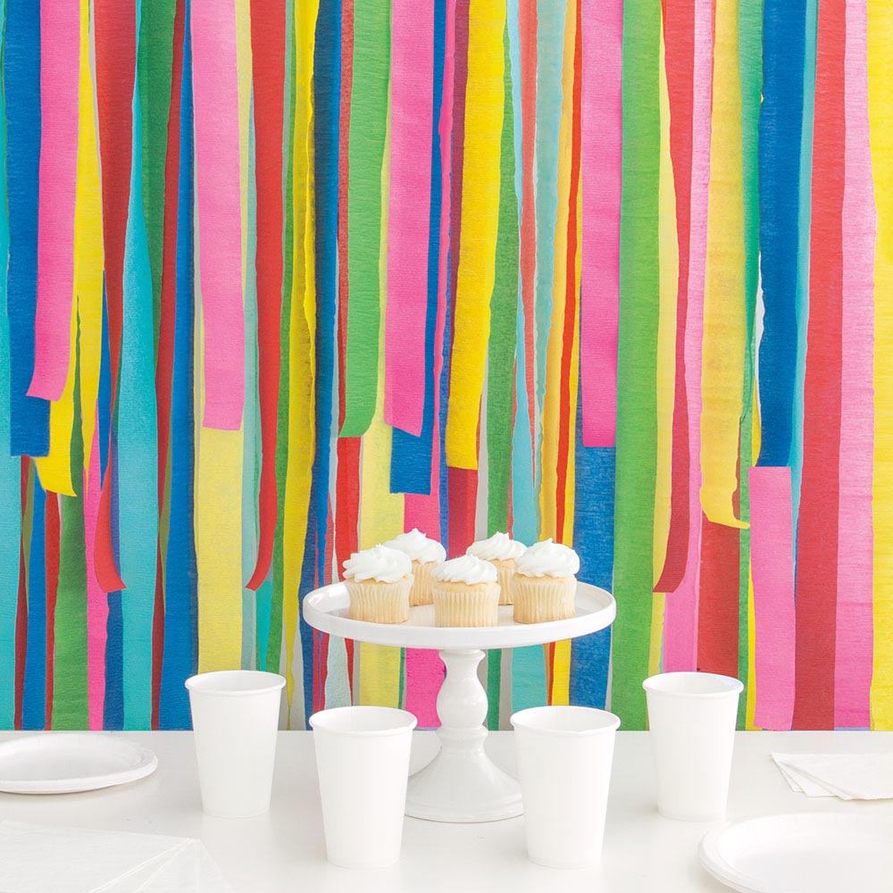 Colorful Crepe Paper Streamer Kit, 6 Pieces