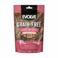 Evolve Grain-Free Deboned Salmon and Sweet Potato Recipe Jerky Bites Dog Treats, 12 oz.
