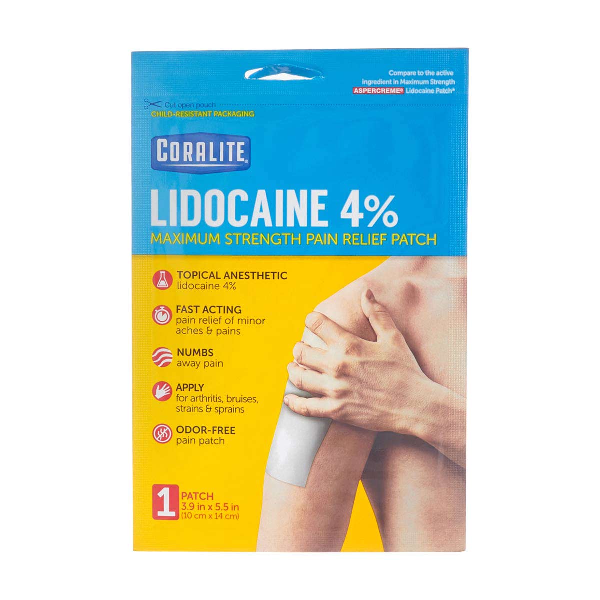 Coralite Lidocaine 4 Pain Relief Patch 1 Count