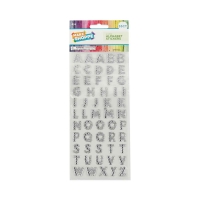 Make Shoppe Alphabet Gemstone Sticker, Silver, 55 Count