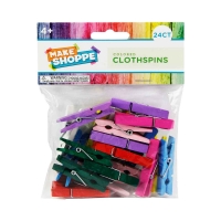 Make Shoppe Wood Clothespins 1.77'', Multi Color, 24