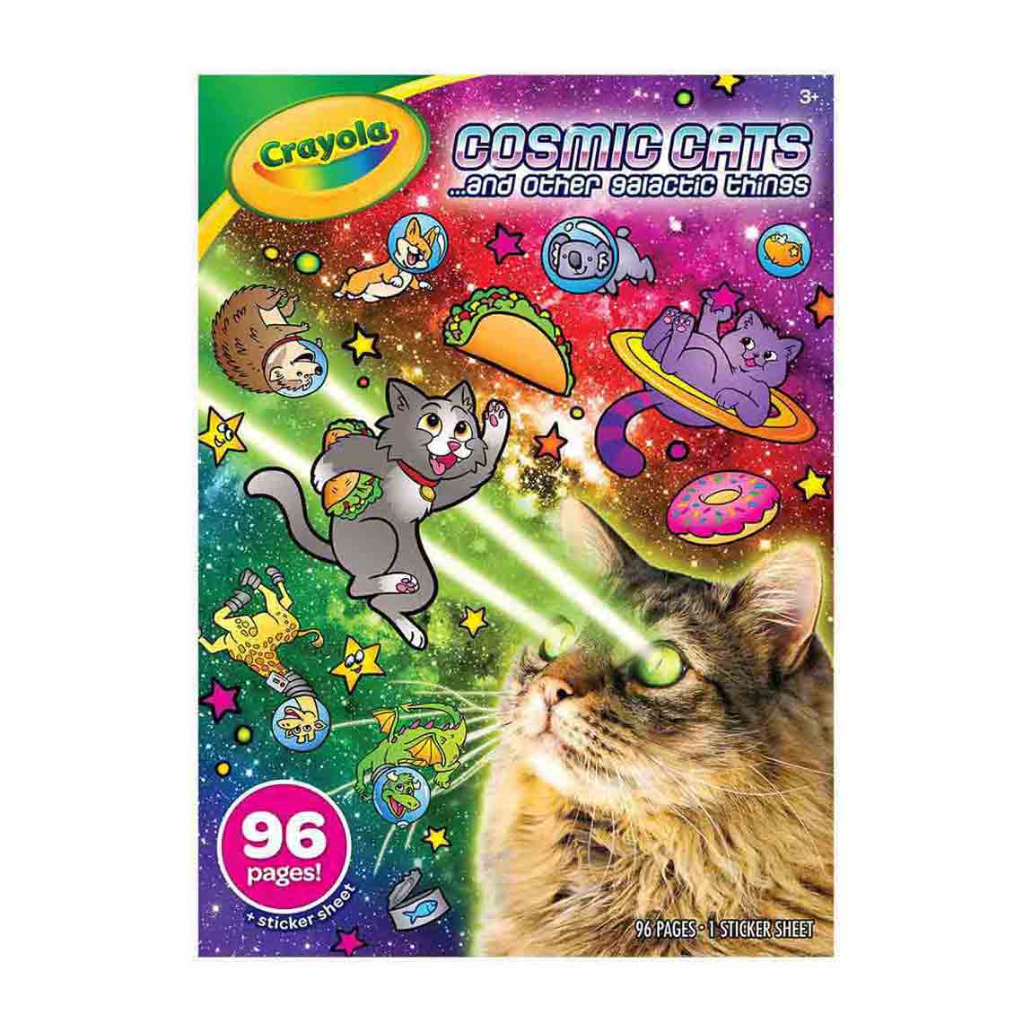 Download Crayola Cosmic Cats Coloring Book, Sticker Sheet, 96 Pages