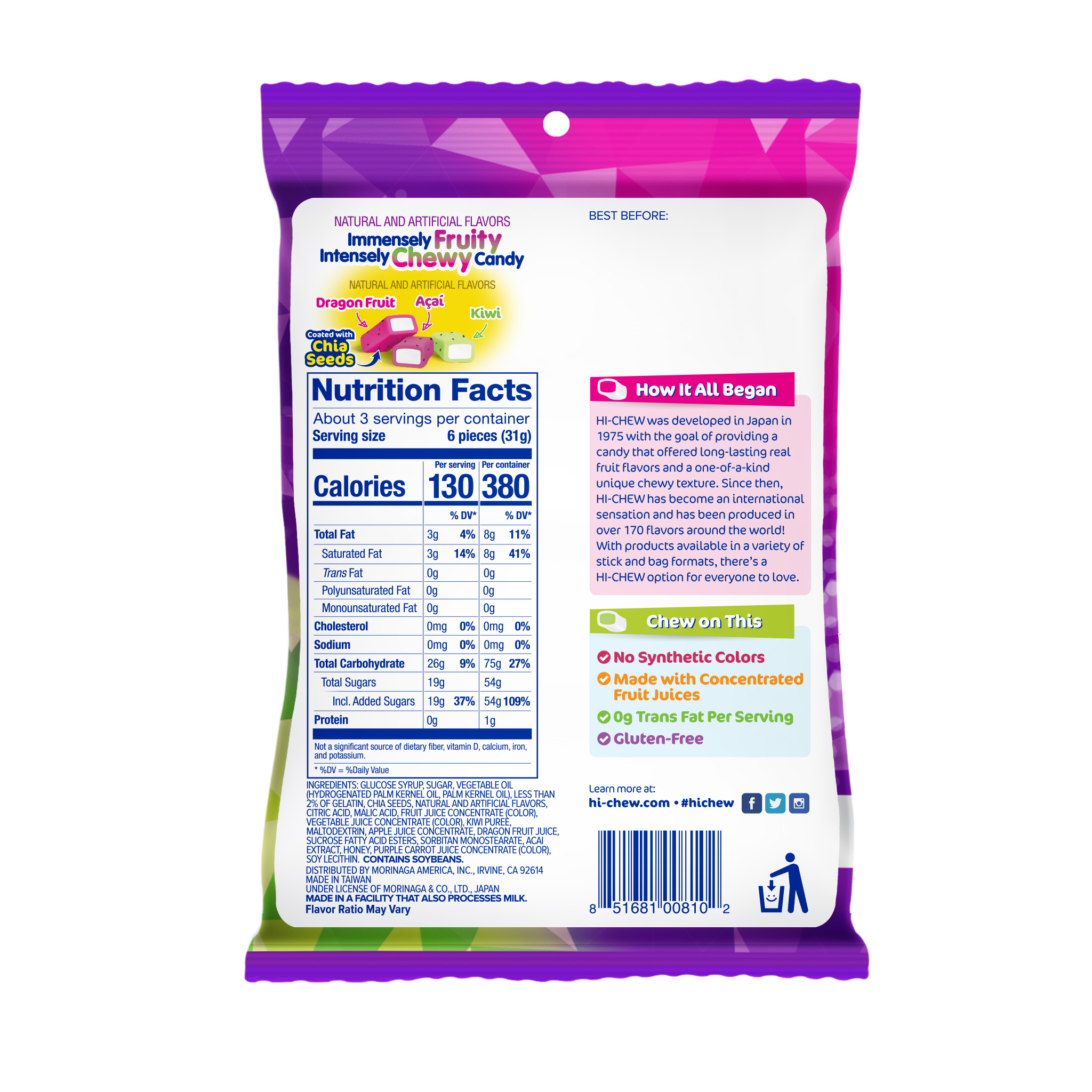 HI-CHEW Superfruit Peg Bag, 3.17 oz.