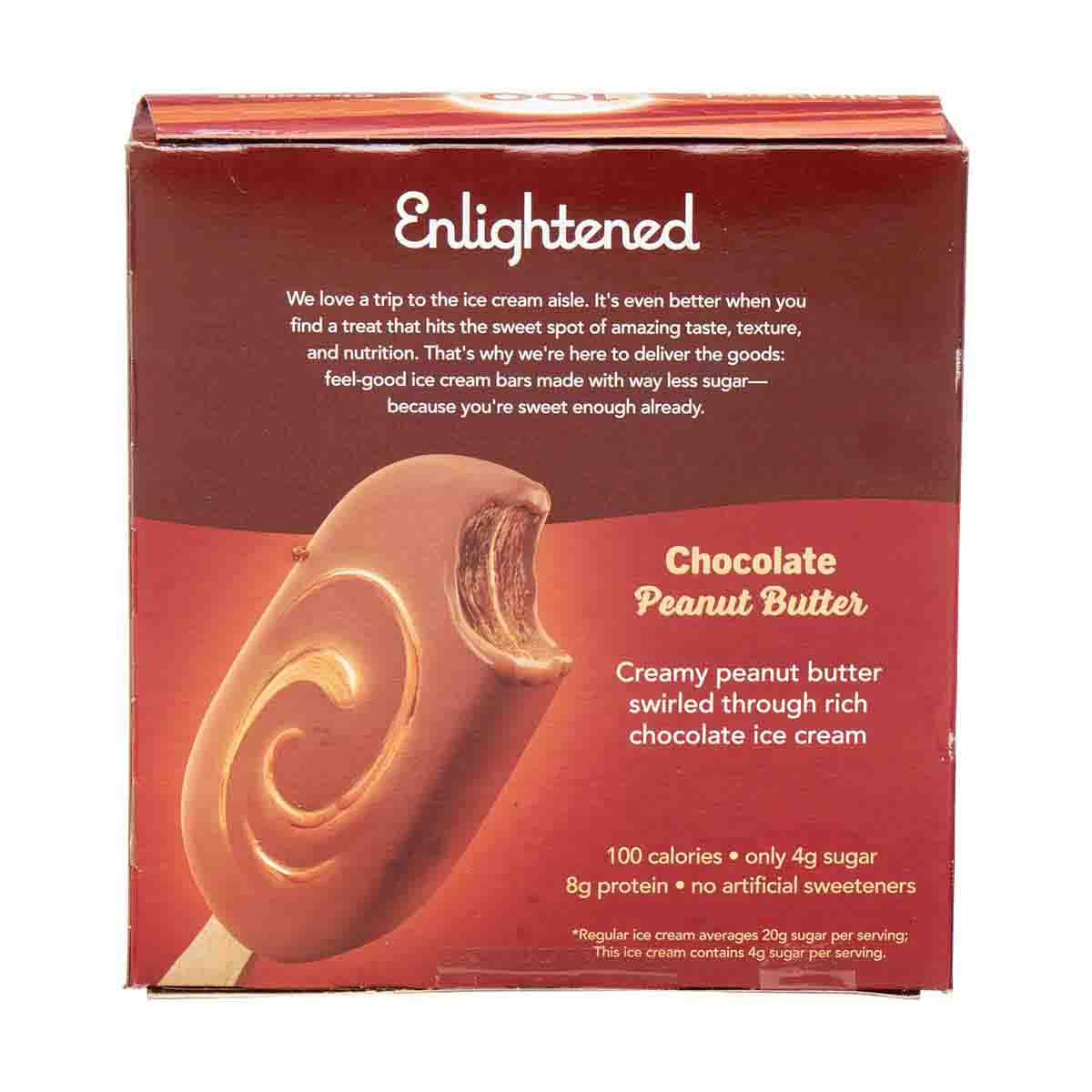 Enlightened Chocolate Peanut Butter Ice Cream Bars, 4 Count