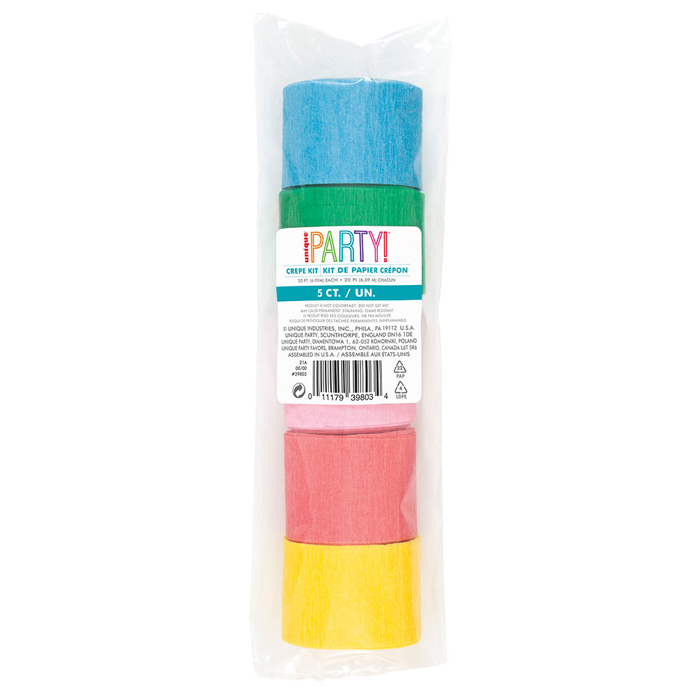 Spring Crepe Paper Streamer Decorating Kit, 5 Pieces