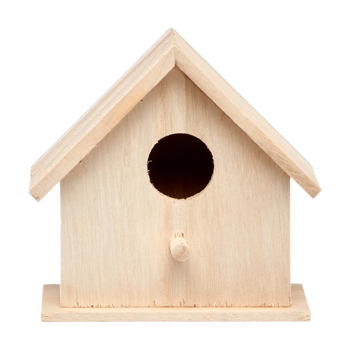 unpainted wooden bird houses