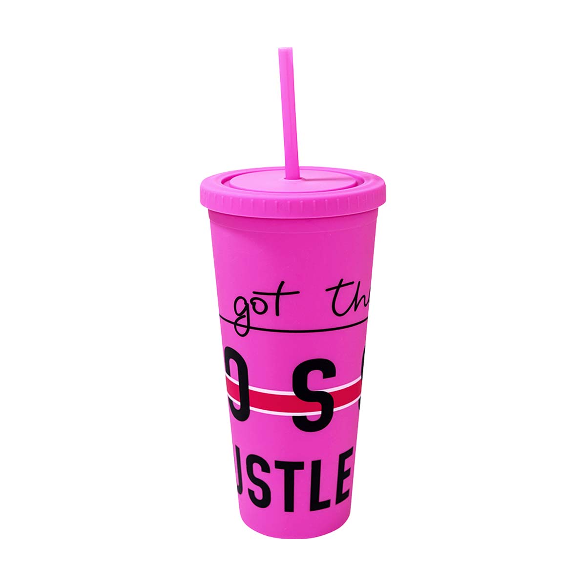 Boss Hustle Pink Rubber Coated Tumbler, 24 oz.