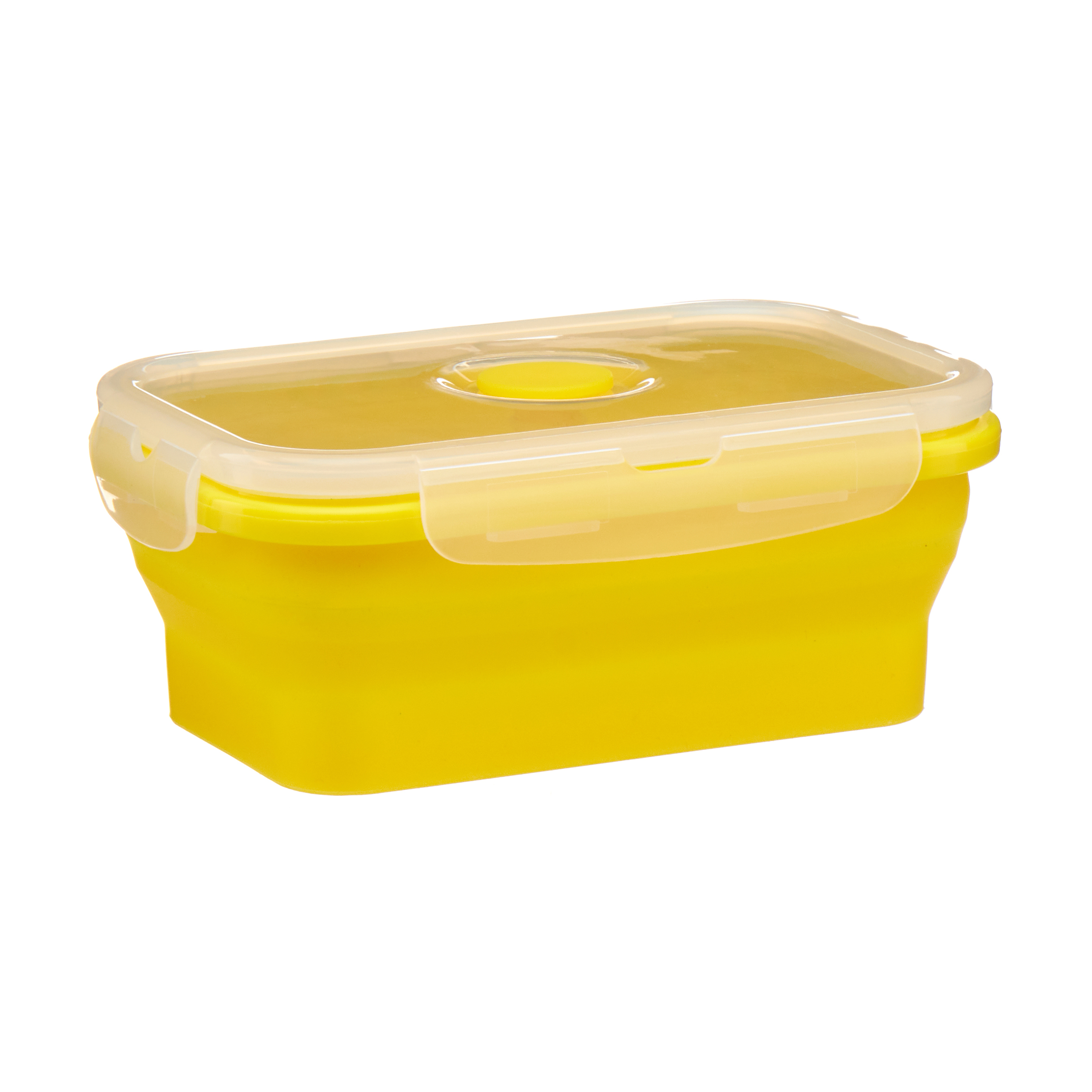 Yellow Collapsible Rectangular Food Storage Container, 16.9 oz.