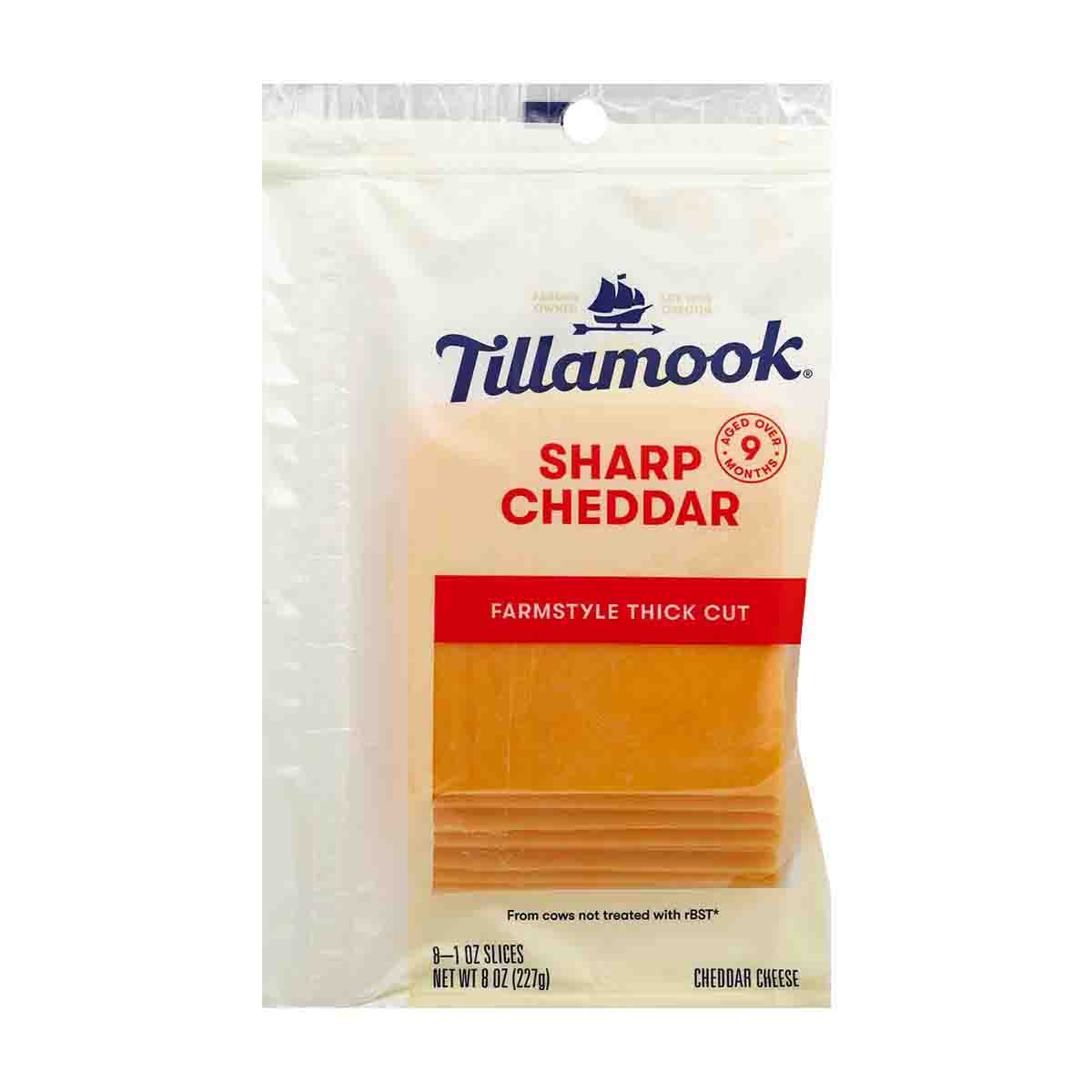 Tillamook Farmstyle Thick Cut Sharp Cheddar Cheese Slices 8 Oz 