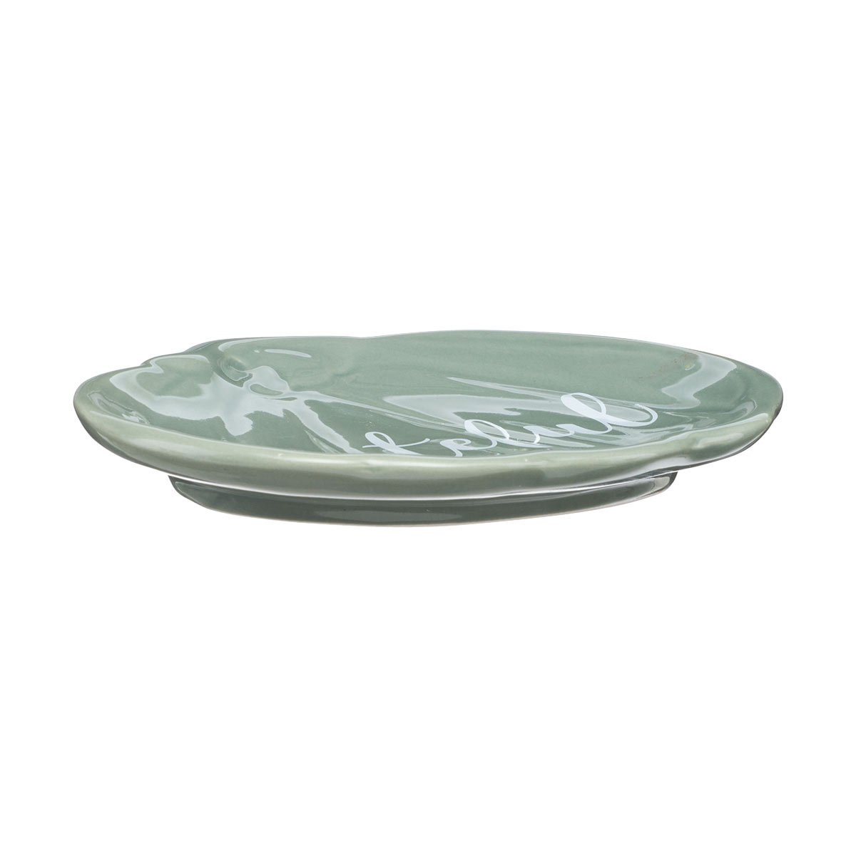 Grateful Ribbed Ceramic Pumpkin Plate