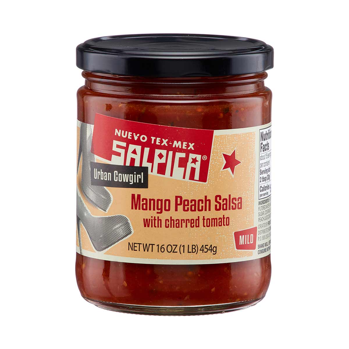 Salpica Mango Peach Salsa with Charred Tomato, 16 oz.