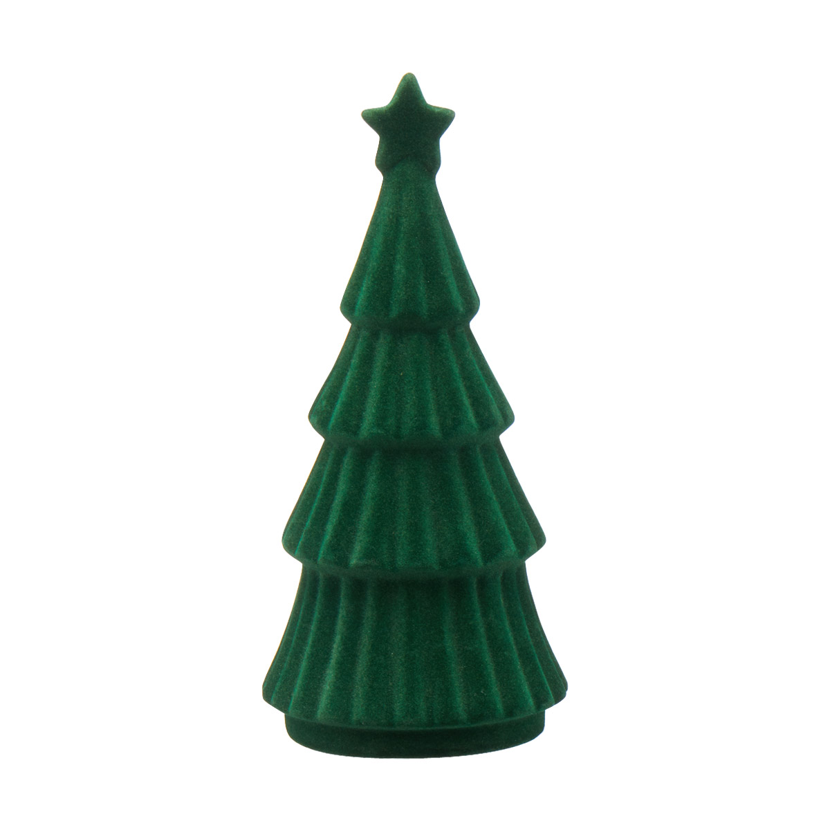 Green Velvet Tabletop Christmas Tree Figurine, 10 in.