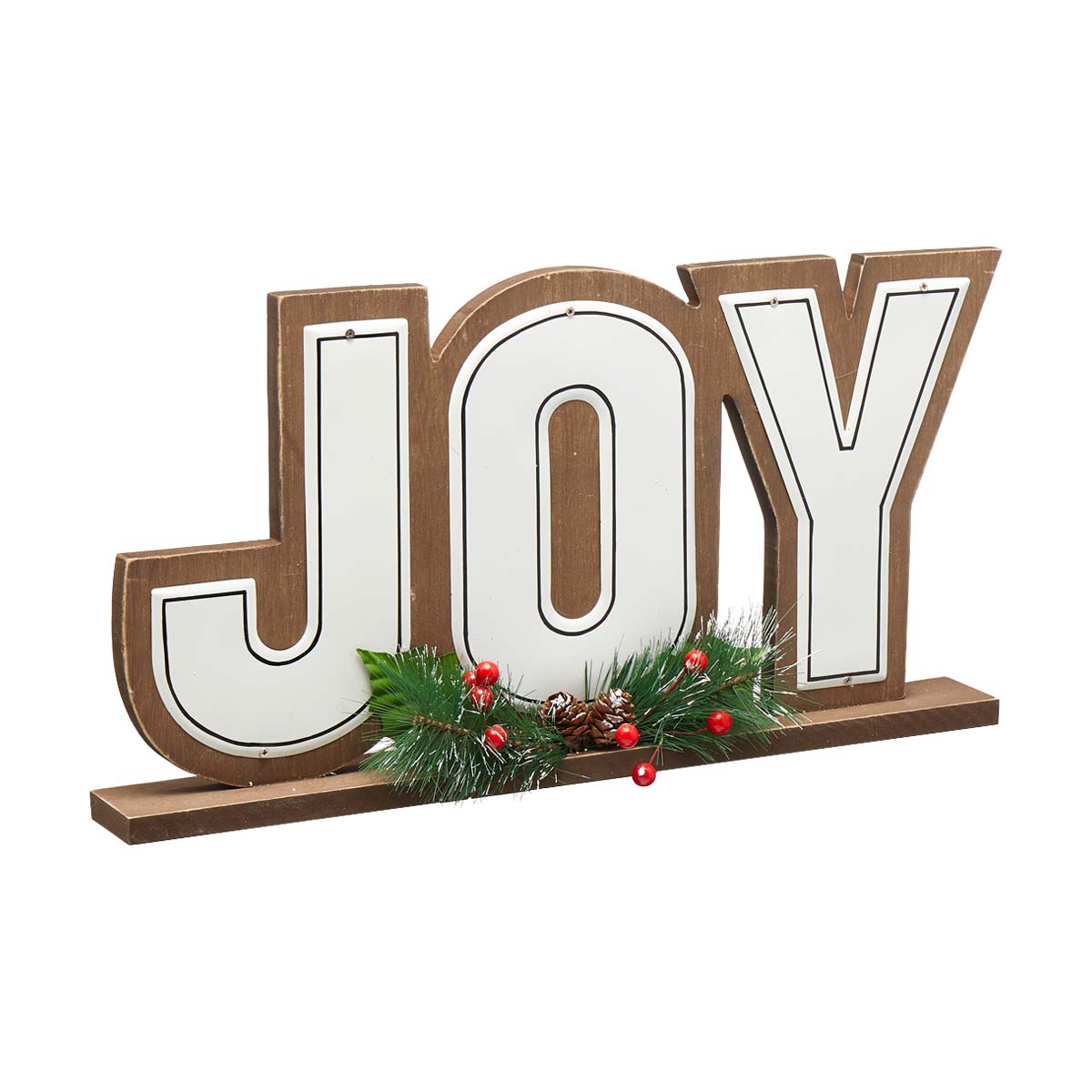 Wooden Joy Tabletop Holiday Sign Decor, 16 in.