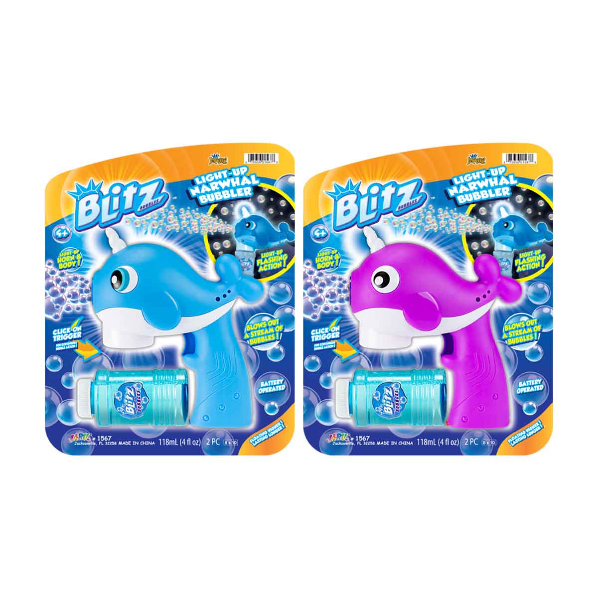 Blitz LightUp Narwhale Bubble Blower