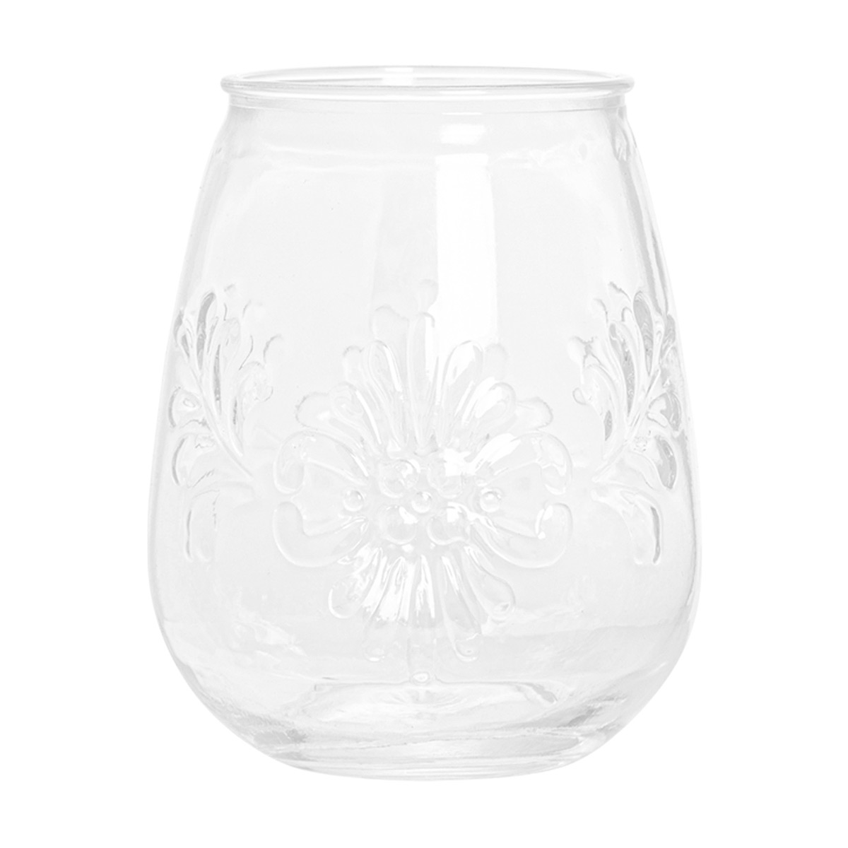 Embossed Stemless Wine Glass 20 Oz 