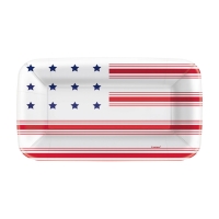 Peppy Patriotic Rectangular Paper Appetizer Plates, 8 ct