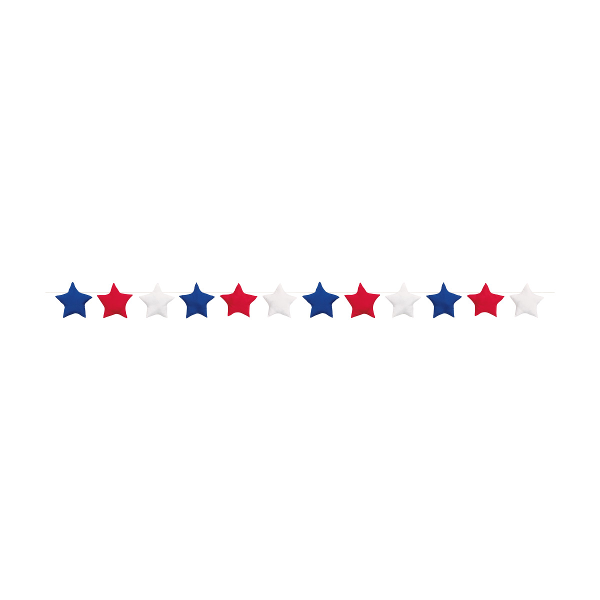 Patriotic Mini Star Plush Garland, 7 ft