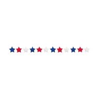 Patriotic Mini Star Plush Garland, 7 ft