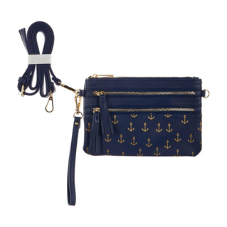 Saffiano Purse, Navy