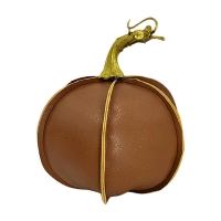Harvest Faux Leather Pumpkin, Small