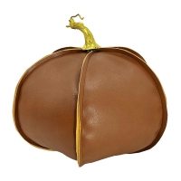 Harvest Faux Leather Pumpkin, Large