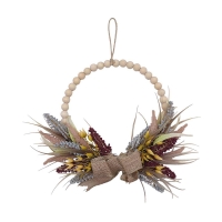 Artificial Wooden Beaded Wreath