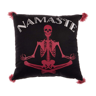 Namaste Halloween Pillow with Tassel, 18 x 18