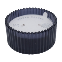 Amber Velvet Scented Ribbed Glass Candle, 5.5 oz