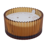 Autumn Woods Scented Ribbed Glass Candle, 5.5 oz