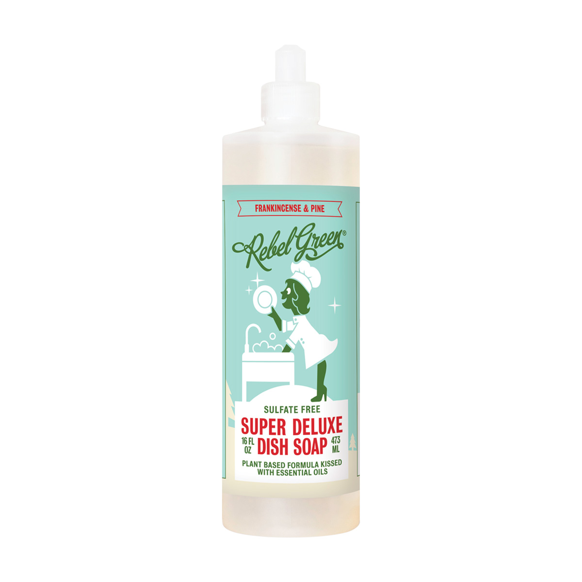 Rebel Green Super Deluxe Dish Soap, Frankincense & Pine